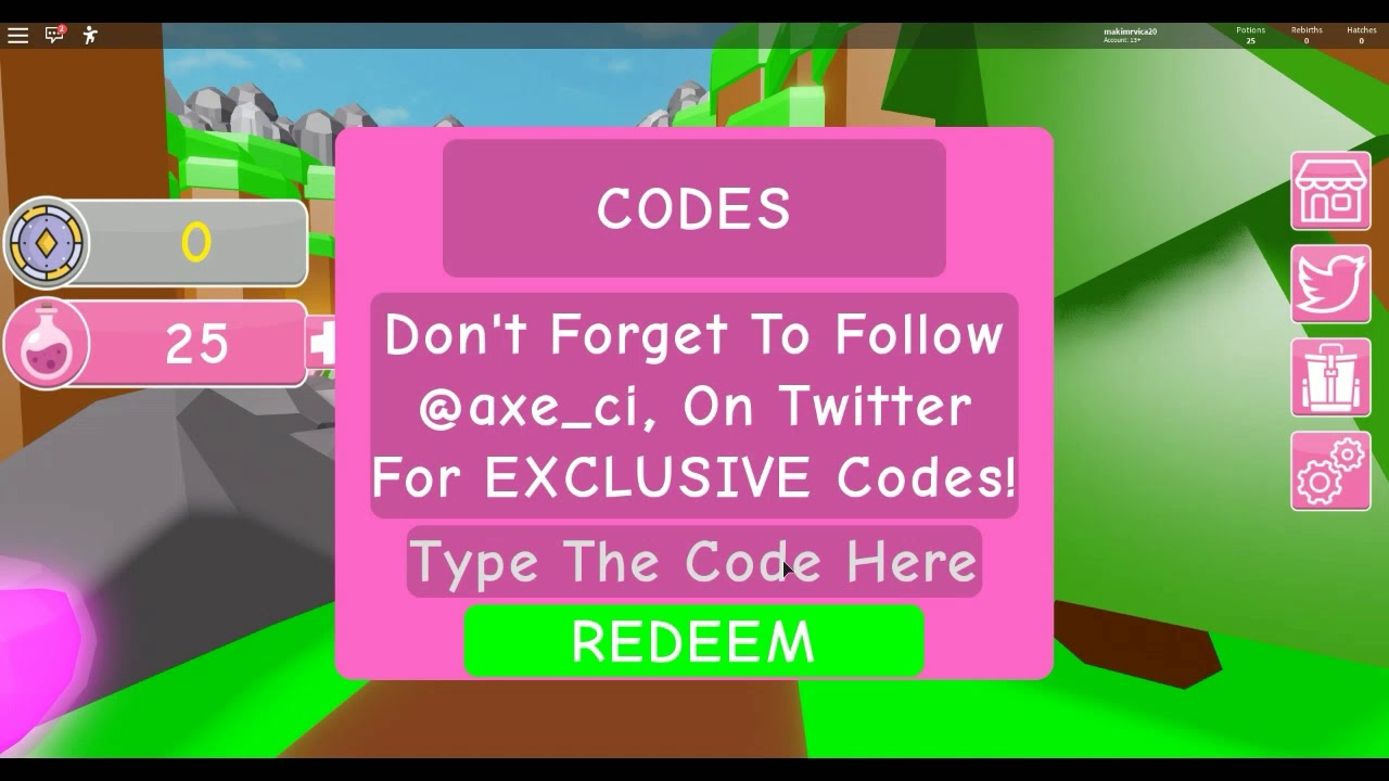 New Release Codes In Potion Simulator Roblox Youtube - potion simulator roblox