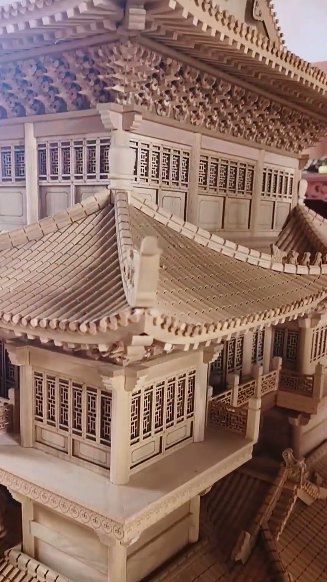 Composite model of wooden building- Good tools and machinery make work easy