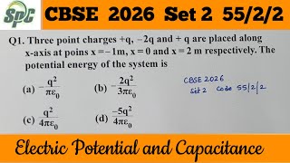 Q1 Three point charges +q, - 2q and +q are placed along x axis at points x = - 1m, x= 0  | CBSE 2026