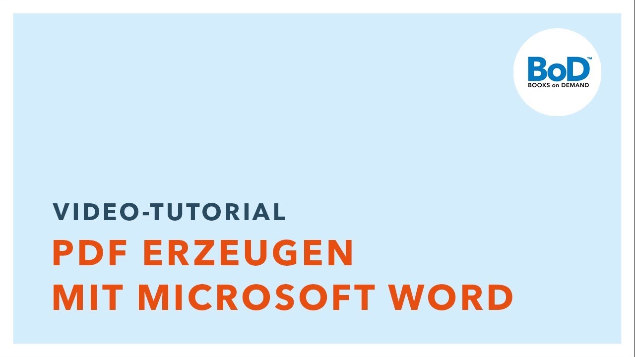 Druck Pdf Fur Das Eigene Buch Mit Microsoft Word Erzeugen So Funktioniert S Youtube