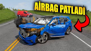 AİRBAG PATLADI // HATALI GAZLAMA KAZALARI // KİA SORENTO PERT ETTİM / BeamNG.drive