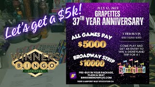 🔴 Winners Bingo Stockton Grapettes 37th Year Anniversary!