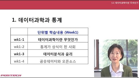 [포스텍 MOOC] 데이터과학이란 무엇인가 (week 1-1)