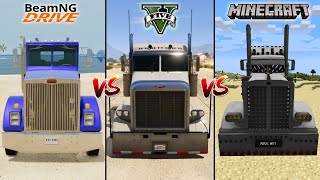 MINECRAFT BIG TRUCK VS GTA 5 BIG TRUCK VS GTA SAN BIG TRUCK VS BEAMNG BIG TRUCK  WHICH IS BEST?