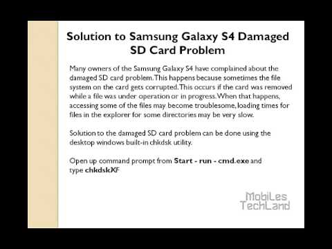 Solution to Samsung Galaxy S4 Damaged SD Card Problem