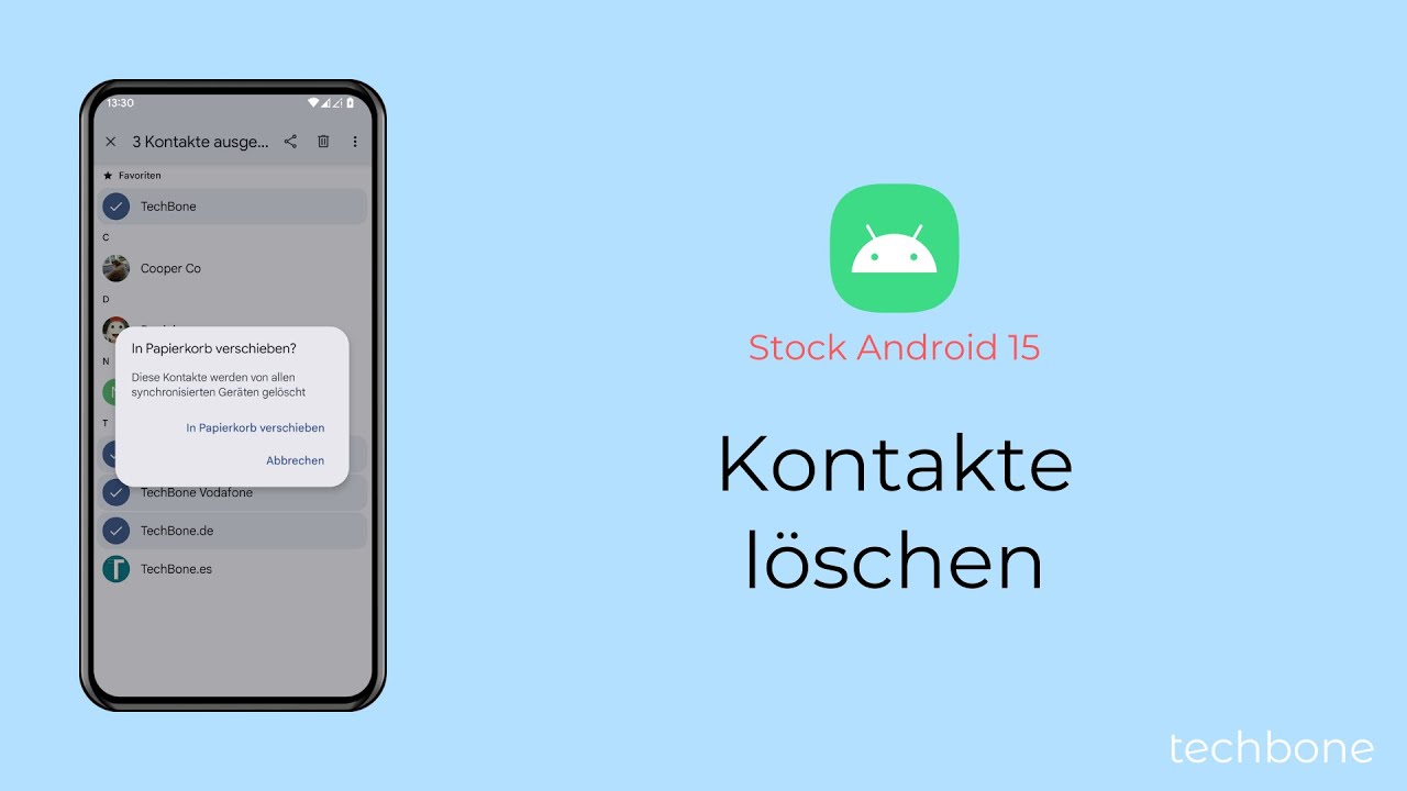 Kontakte löschen [Android 15]