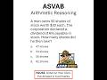 ASVAB Speed: Arithmetic Reasoning Question #1 (fast and simple)