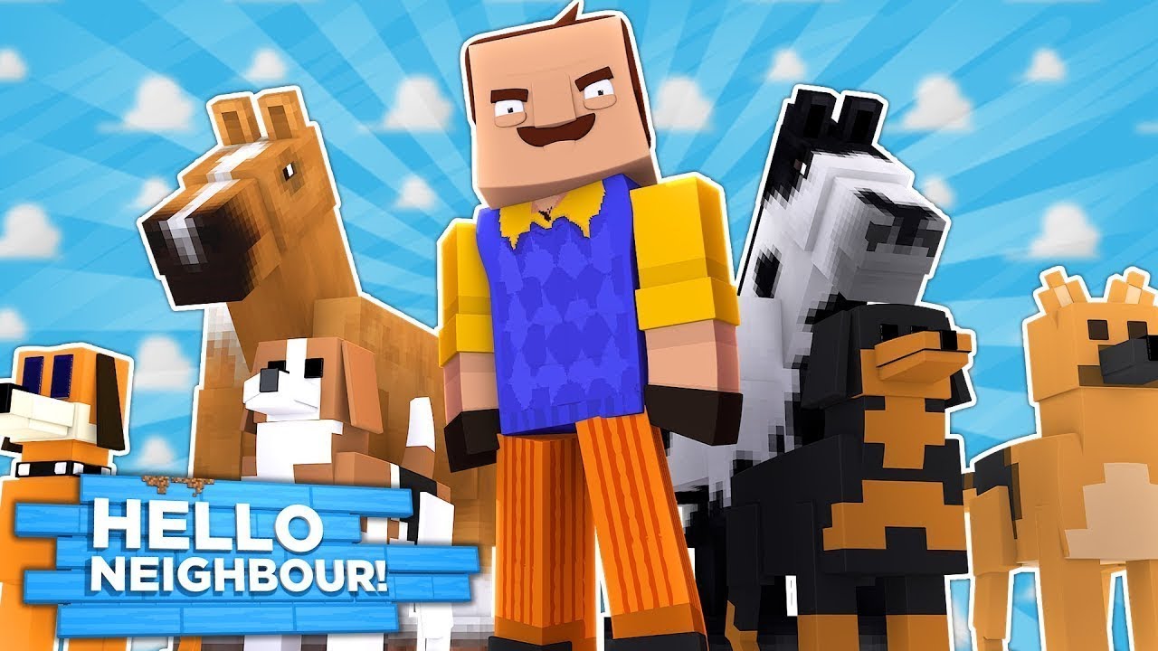 Minecraft - HELLO NEIGHBOUR HAS OUR PETS!