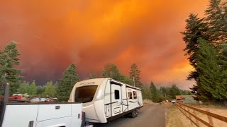 Escaping The Oregon Wildfires! Fire within 100' of my house!!!