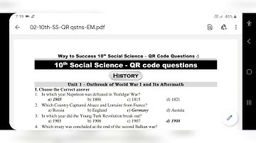 10th standard social science QR code questions and answer