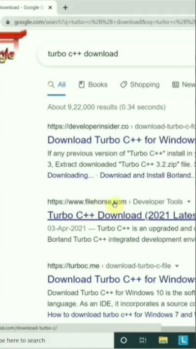 how to download turbo C++ compiler #shorts - YouTube