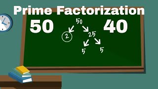 Prime Factorization of  50 and 40