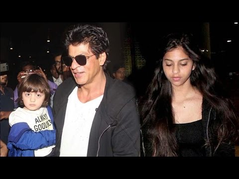 All Moments Of Shahrukh With Son AbRam Khan & Daugther Suhana Khan - YouTube