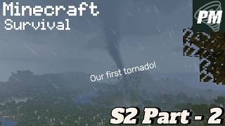 Our first tornado! - Minecraft ProtoManly's weather survival S2 E2