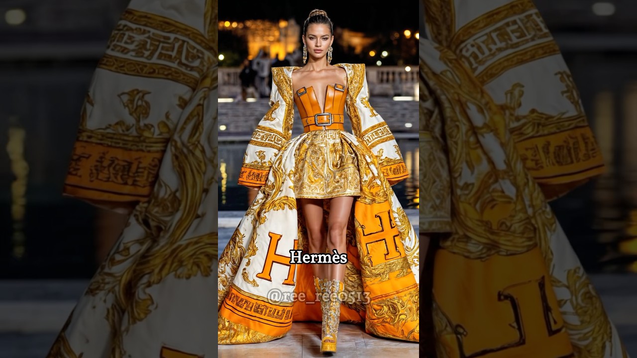 Supermodels wearing luxury brand clothes 