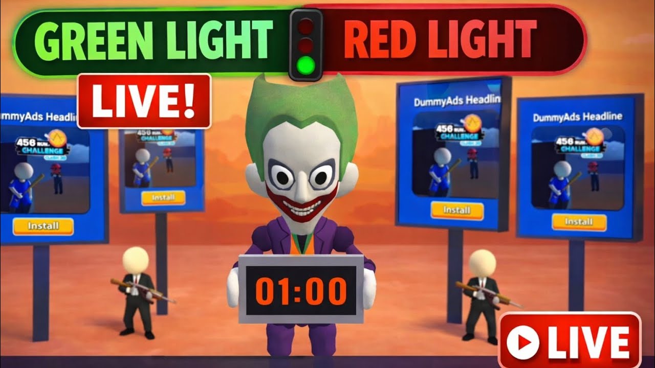 🔥 Green Light Red Light LIVE 😱 | 456 Run Challenge | Squid Game Style Gameplay 🎮