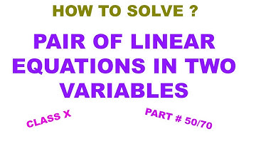 Pair of Linear Equations in Two Variables class 10 part 50/70. Unit 3 ex. 3.7 Q.no. 2