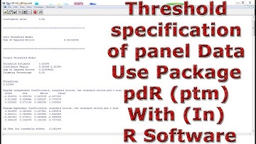 Threshold specification of panel Data Use Package pdR (ptm) With (In) R Software