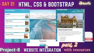 Day 21 |Website Integration part 2 | html CSS and bootstrap | Telugu