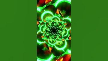 Abstract spinning tunnel with green. Looped animation