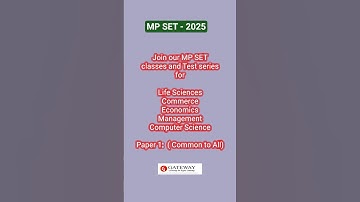 MP SET 2025 Preparation | GATEWAY Bhopal #csirnetlifesciences #computerscience #mpset2025