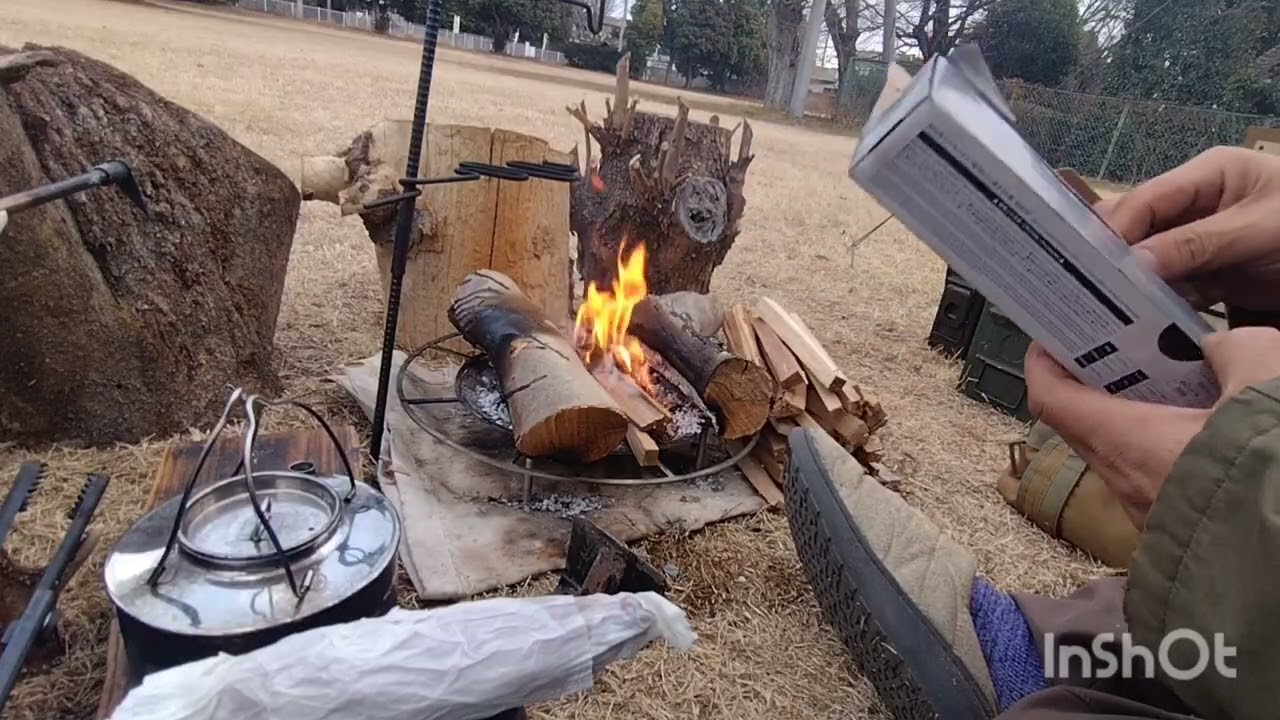 【軍幕キャンプ】単独軍幕キャンプ　USシェルターハーフ３枚張り　