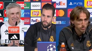 La conférence de presse d'Ancelotti, Nacho et Modric avant le match contre BVD en finale de la LDC.