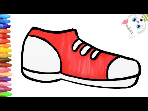 วาดอย่างไร รองเท้าสีแดง 🔴 - วาดอย่างไรและสีสำหรับเด็ก