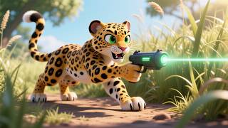 Laser Tag Leopard 🐆🔫✨ Action Kids Song | Fun Adventure Nursery Rhyme for Toddlers