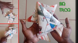 How to Make a Jumping Newspaper Frog (Big Size)