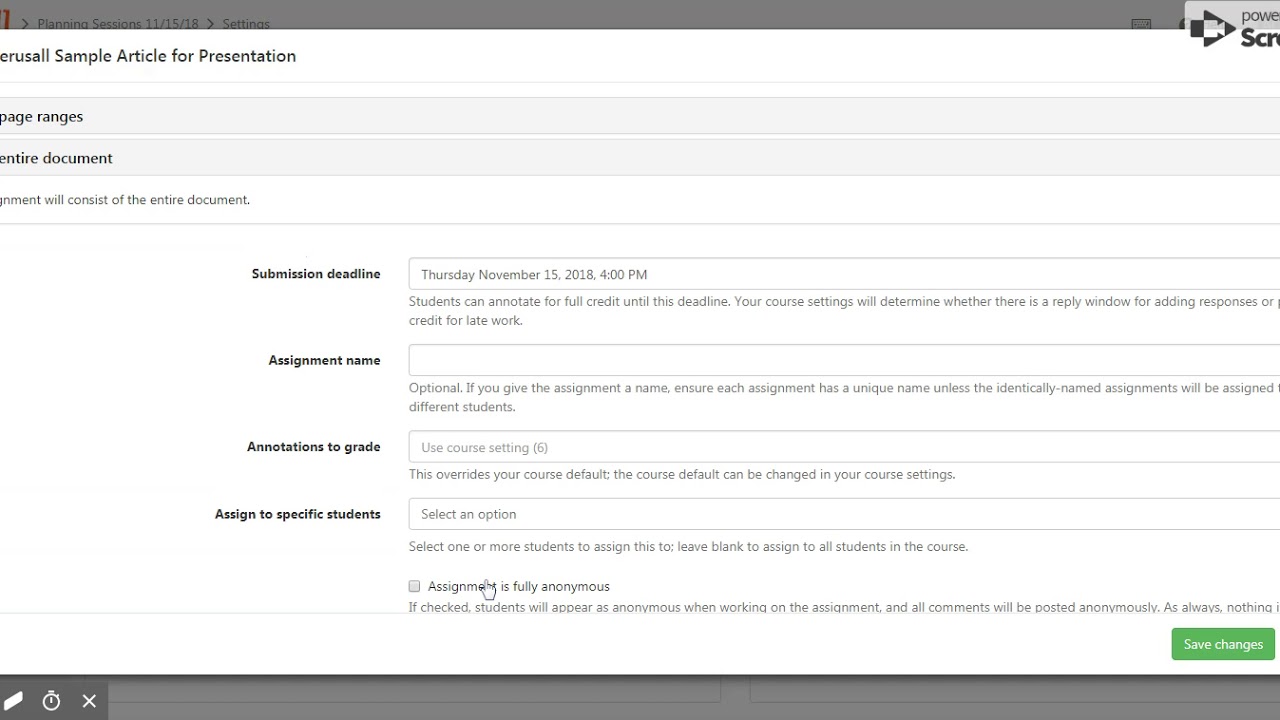 how to submit an assignment on perusall