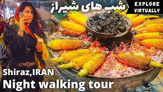 [4K] Night walking tour | Shiraz | Iran | street food | vlog | شیراز | ایران | ولاگ