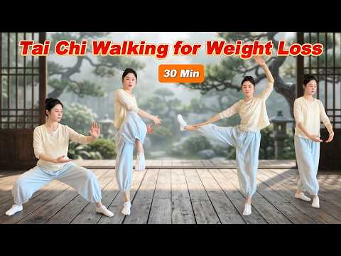 30 Minute Tai Chi Walking Workout for Beginners & Seniors, Lose Weight, Improve Balance &  Mobility