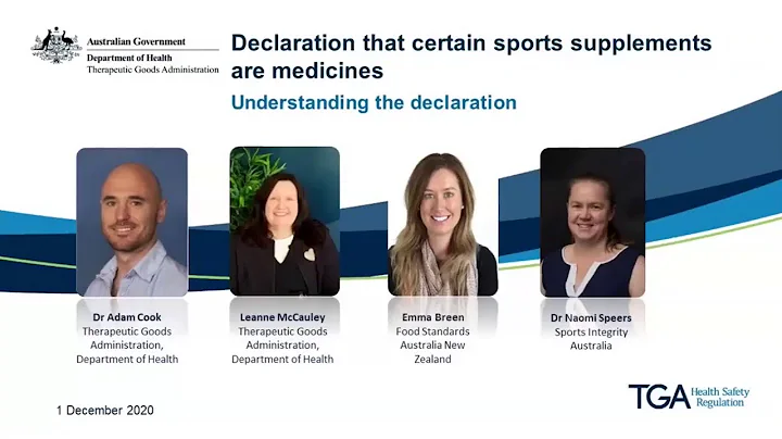 Webinar: Section 7 Declaration that certain sports supplements are Therapeutic Goods