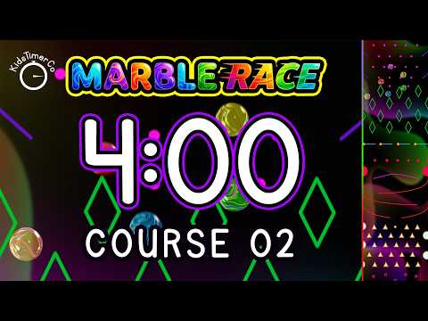 4 Minute Marble Race Timer for Kids | Course 02 🎱