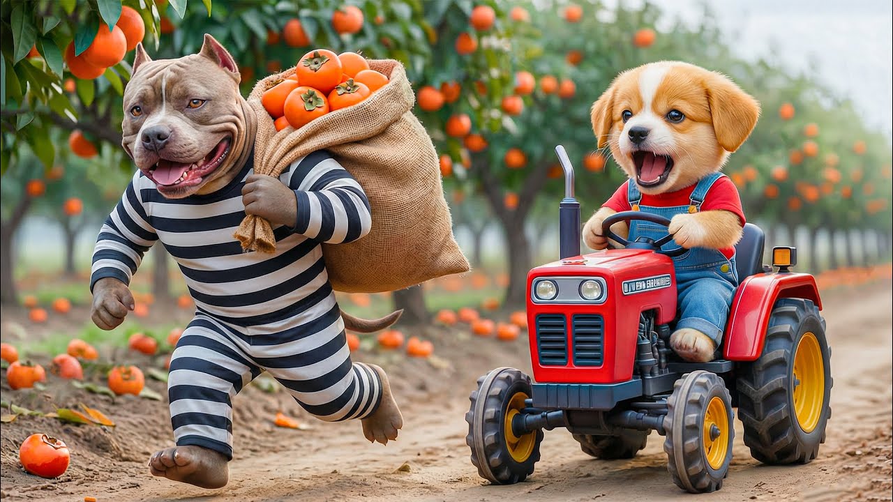 🐶🚜 Baby Puppy Stops a Farm Thief! Clever Trap Saves the Orchard 🍊💥Hero Story