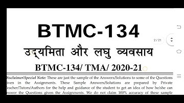BTMC 134 IGNOU SOLVED ASSIGNMENT 2020-21