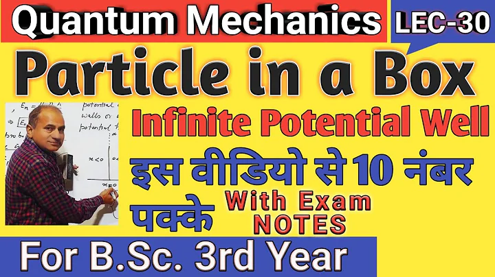 Particle in a box Quantum Mechanics || INFINITE POTENTIAL WELL Quantum Mechanics || L-30