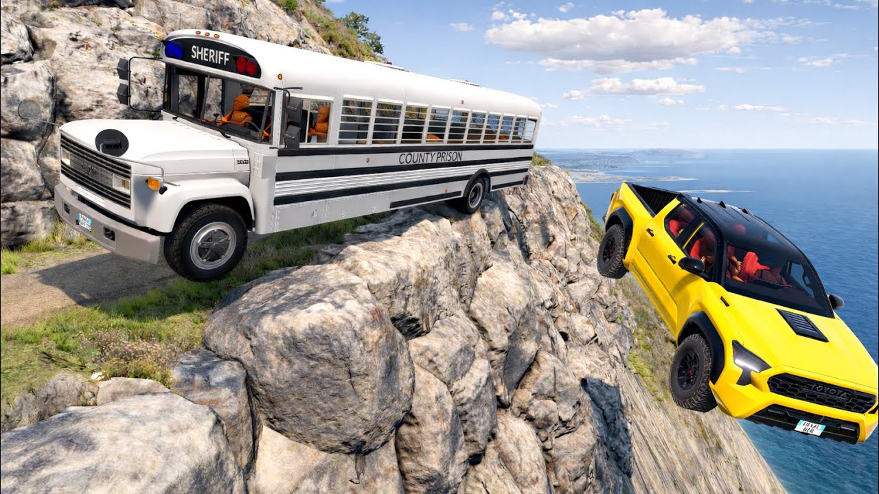 Deadly Bus On Dangerous Cliff 😱 | BeamNG.drive#223 - High Risk Ride