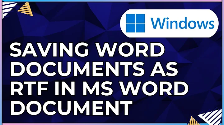 How To Save Word Documents as RTF In a Microsoft Word Document-For Windows Computers
