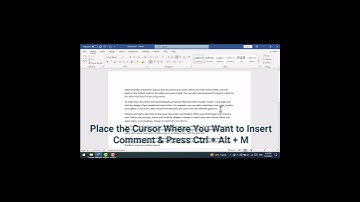 How To Insert Comment In MS Word With Short Key