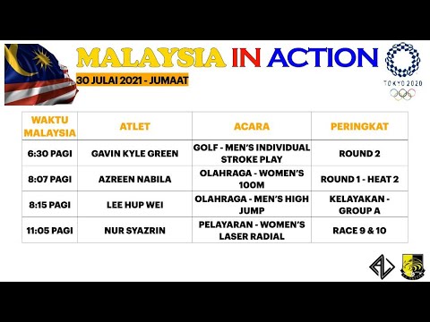 Malaysia jadual sukan olimpik Jadual Harian