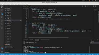Advent of code 2021 in Python - Day 7 part 2