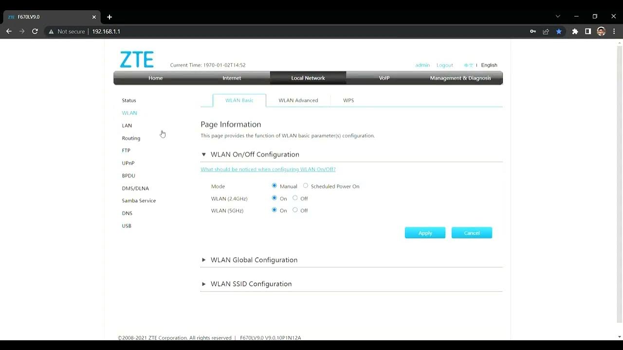 How to change ZTE Router WiFi Password YouTube