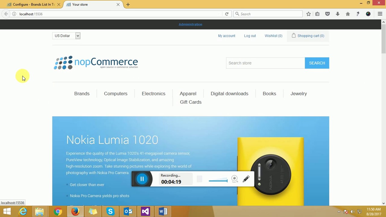 How to Install nopcommerce Brand List In Top Menu Plugin - YouTube