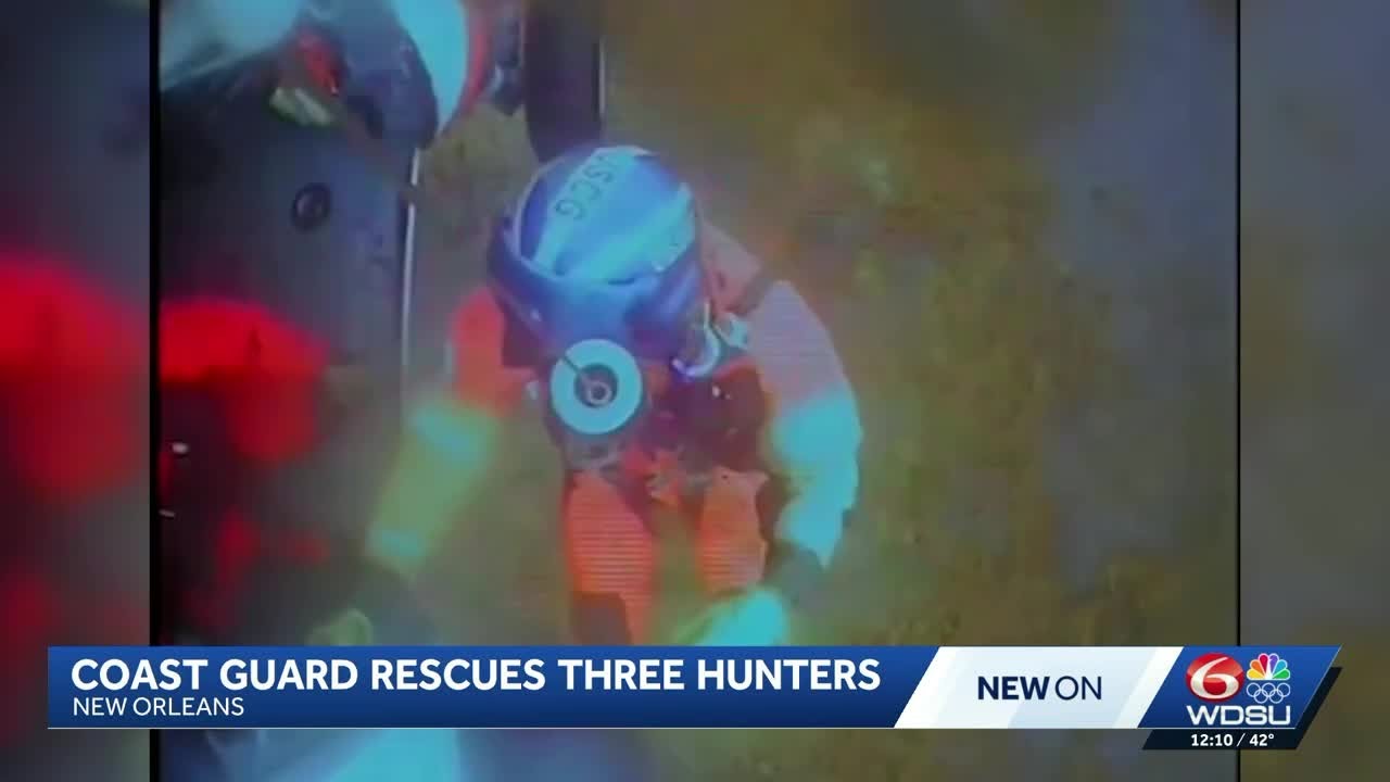 Dramatic video shows Coast Guard rescue of hunters during winter ...