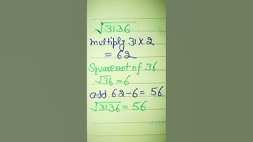 Squareroot of 3136 #squareroottrick #squareroottricks #squareroot #squareroots #vedicmaths #वर्गमूल
