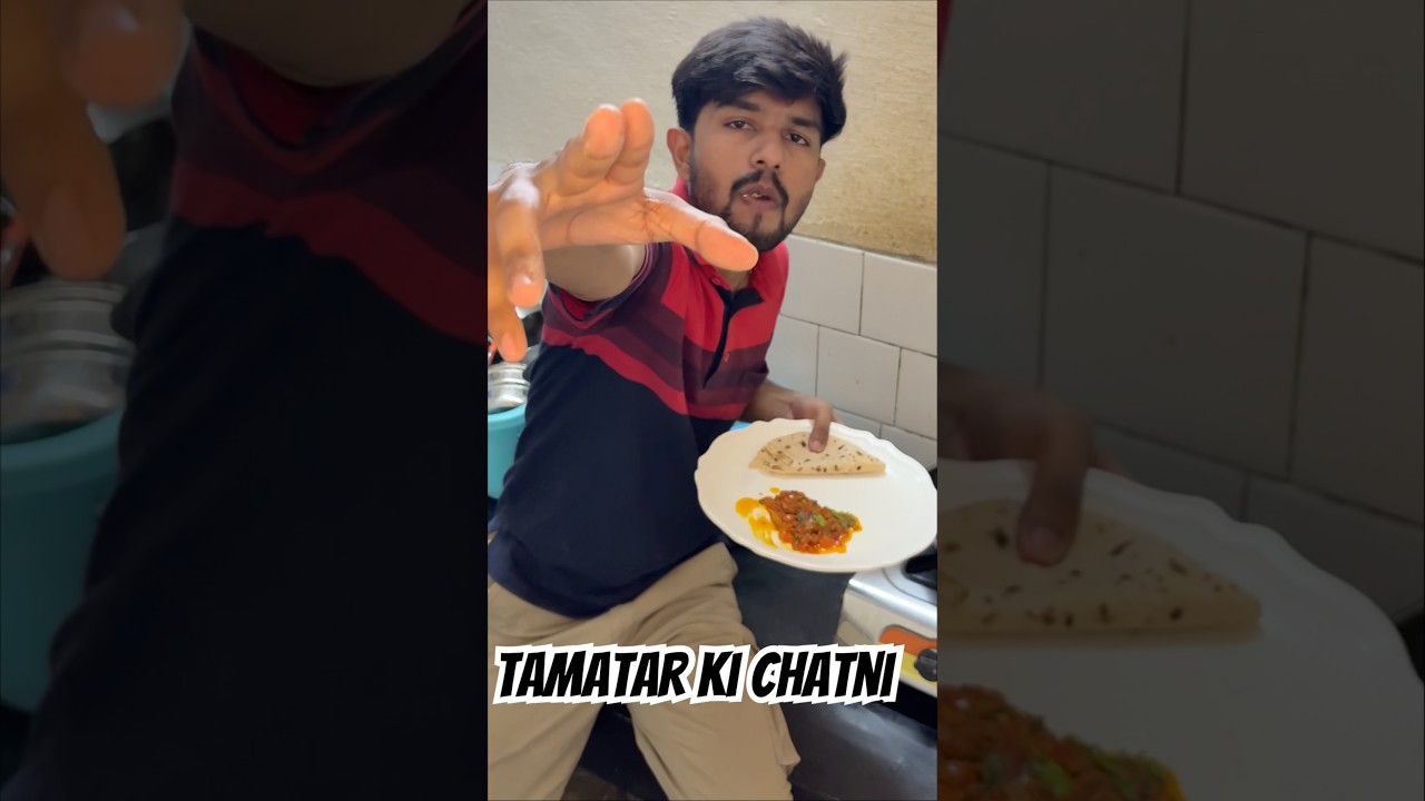 Tamatar ki chatni with roti #minivlog  #indore  #food  #cooking  #shorts