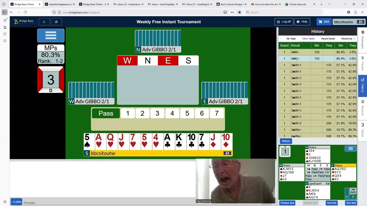 Over My Shoulder 232 BBO Еженедельный бесплатный мгновенный турнир