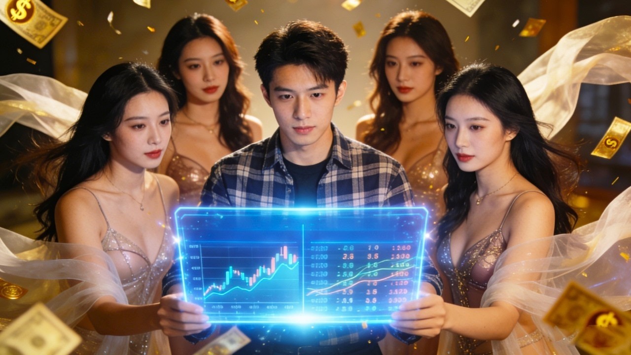 Underdog gains foresight, pursued by the school belle, rising to a stock god surrounded by beauties!